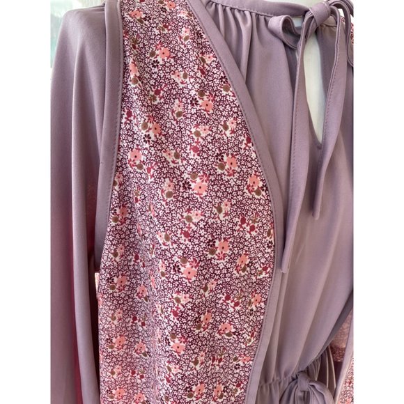 Vintage 1970s Sears Dress with Vest Mauve Poly knit Size 18 - Picture 12 of 16